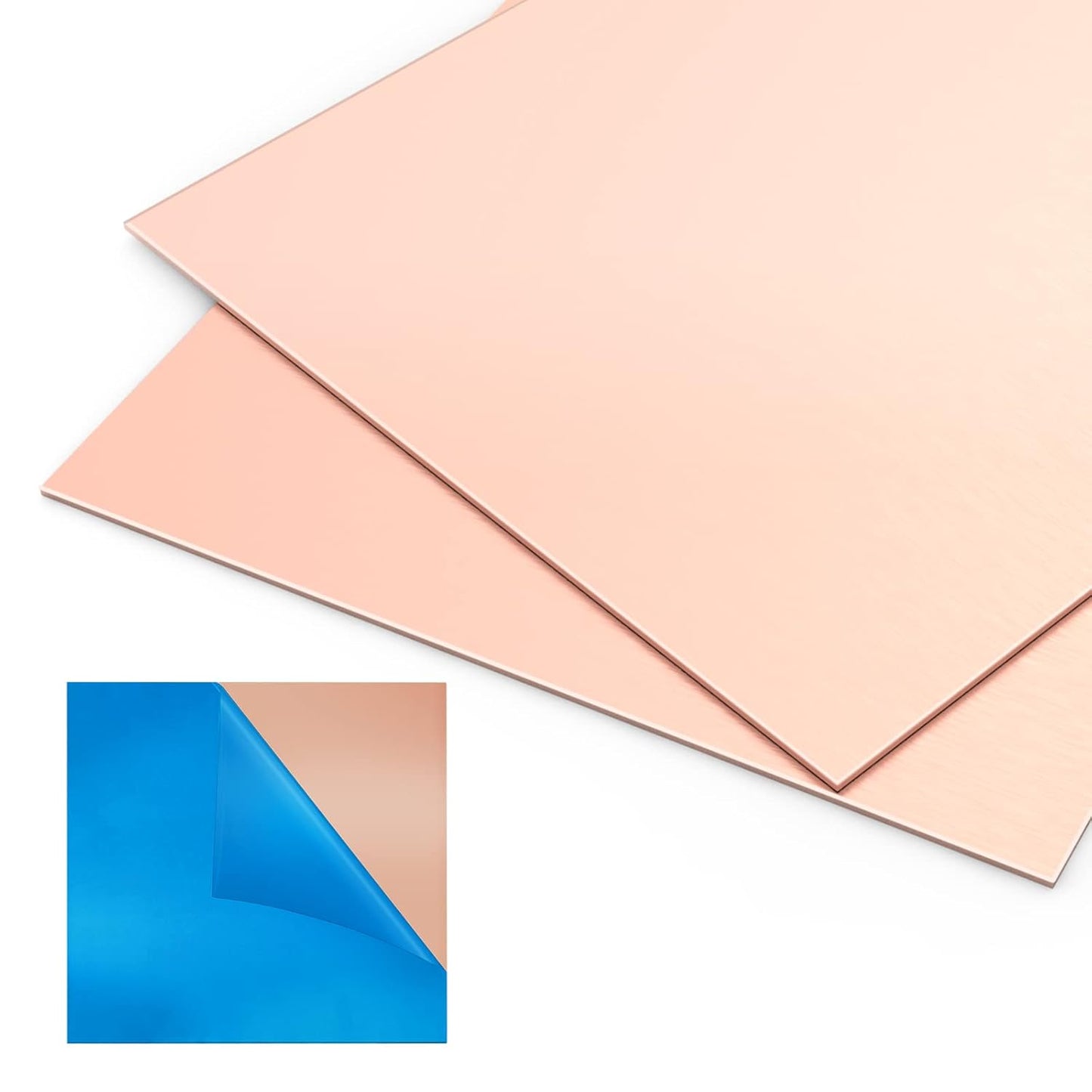 2 Pieces 99.9% Pure Copper Sheet, 8" x 10", 24 Gauge(0.5mm) Thickness, Film Attached Copper Plate, Great for Jewelry, Crafts, modelers