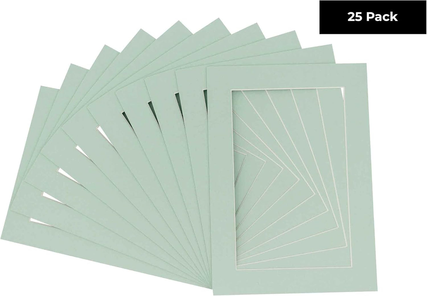 6x8 Mat for 8x10 Frame - Precut Acid-Free Honeydew Green Photo Matte Board for Picture Framing, Family Photos, Show Kits, Art - Premium Matboard Pack of 25