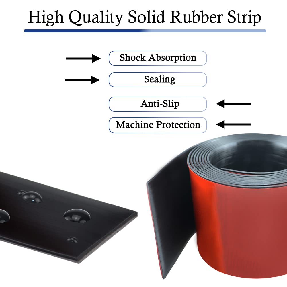 Neoprene Rubber Strips Self Adhesive Solid Rubber Sheets, Rolls & Strips for DIY Gaskets Crafts Pads Seals Warehouse Flooring Neoprene Sheet with Adhesive Backing (6" Wide x 1/8" Thick x 40' Long)