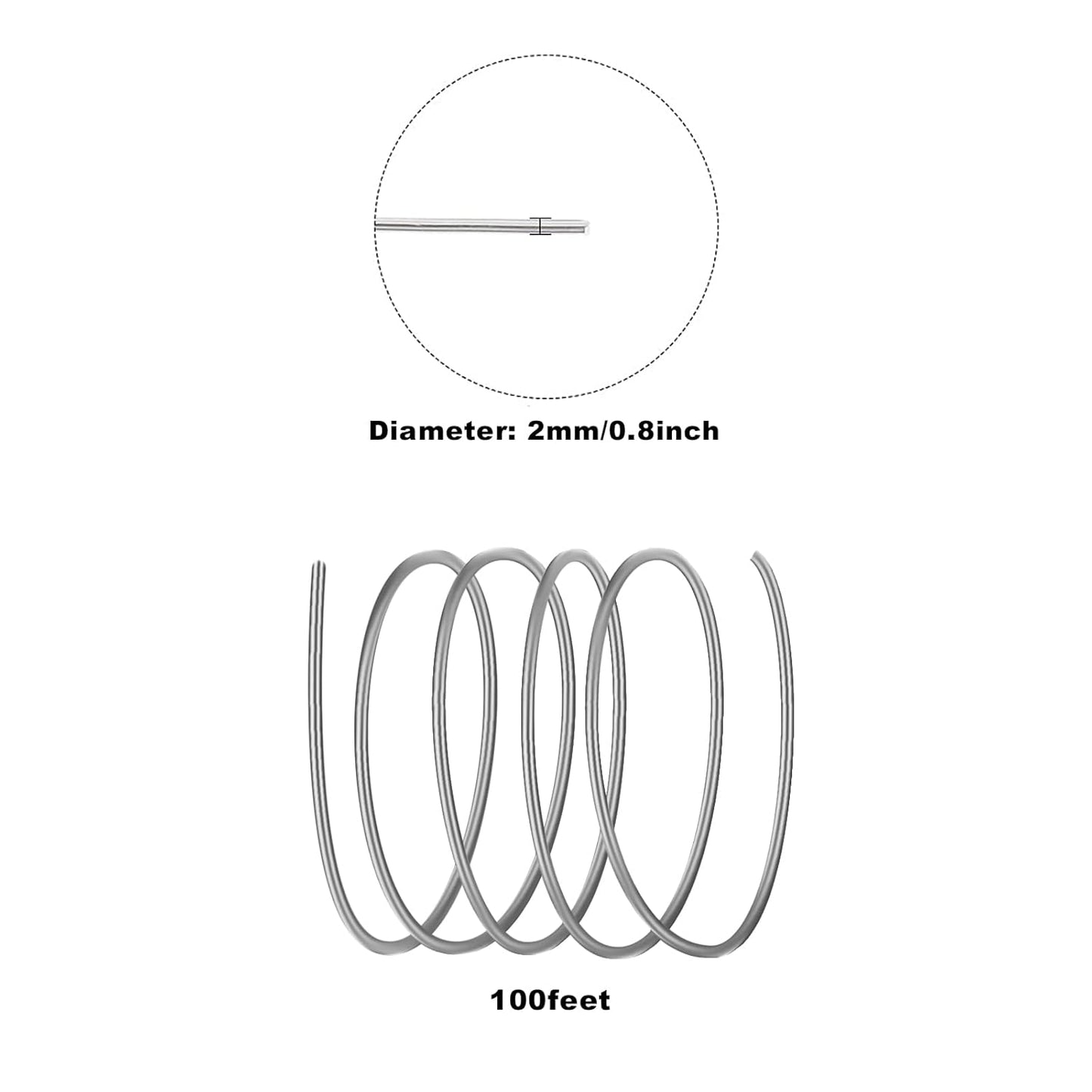 2mm Aluminum Wire, 100 Feet 12 Gauge Bendable Anodized Metal Wire for Sculpting, Jewelry Making, Armature Making, Weaving and Wrapping, Crafting