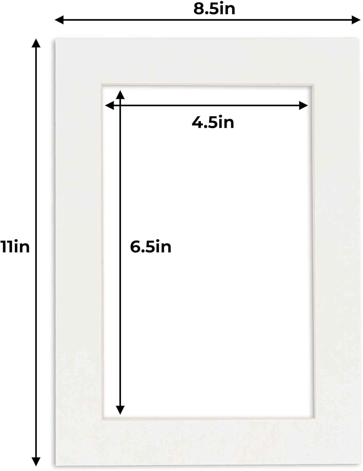 5x7 Mat for 8.5x11 Frame - Precut Mat Board Acid-Free Textured White 5x7 Photo Matte For a 8.5x11 Picture Frame, Premium Matboard for Family Photos, Show Kits, Art, Picture Framing, Pack of 1 Mat