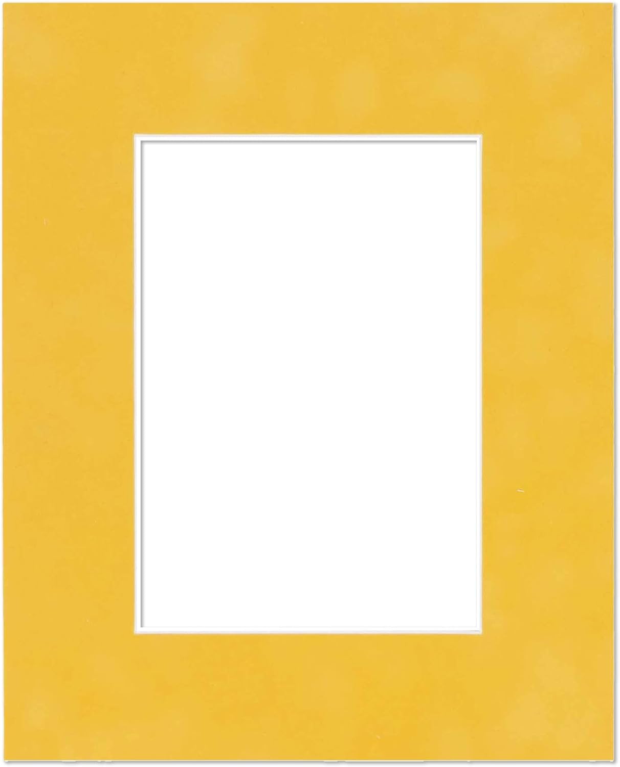 Pack of TEN 11x14 Mats Bevel Cut for 8.5x11 Photos - Acid Free Sunrise Yellow Suede Precut Matboards For Pictures, Photos, Framing - 4-ply Thickness