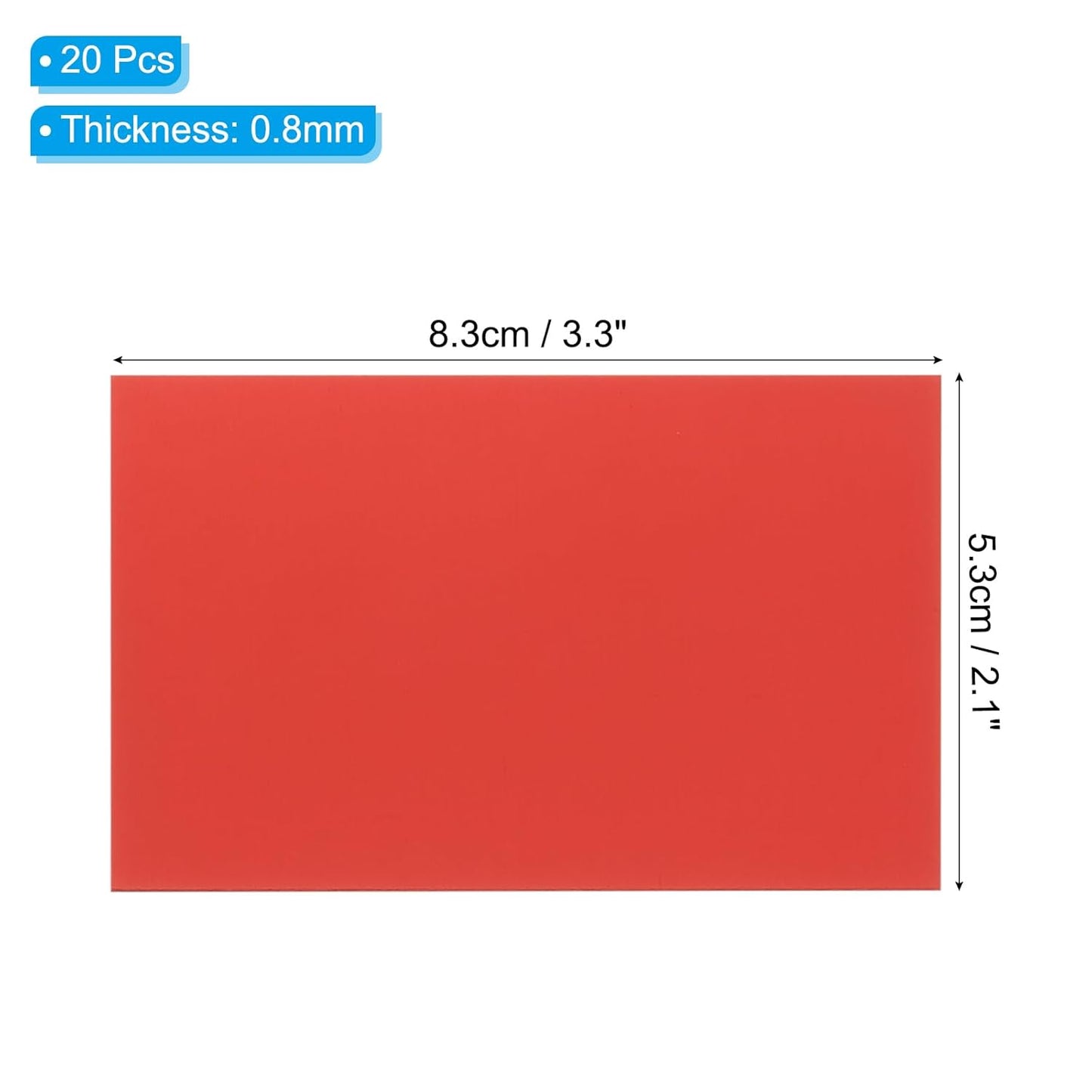 PATIKIL 2.1x3.3 Inch Anodized Aluminum Sheet Metal, 20Pcs Laser Plates Engraving Blanks 0.5MM Thin Rectangle for Crafting DIY House Laser Engraving, Red