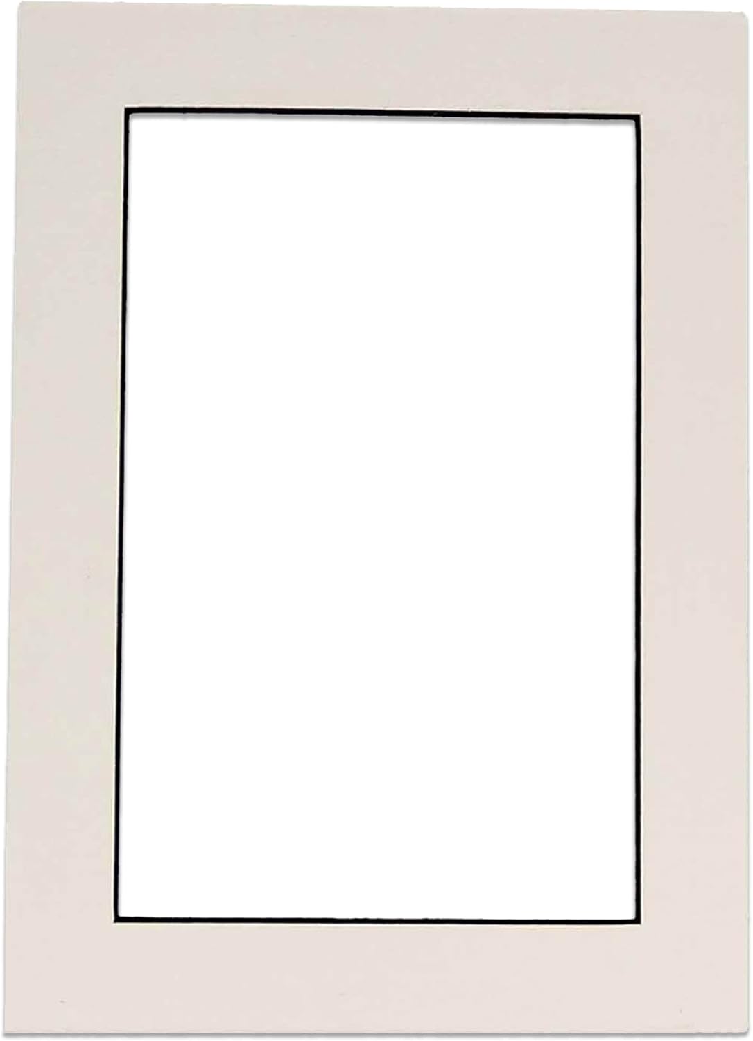 Poster Palooza 8.5x11 Mat Bevel Cut for 7x9 Photos - Acid Free White with Black Core Precut Matboard - for Pictures, Photos, Framing - 4-ply Thickness