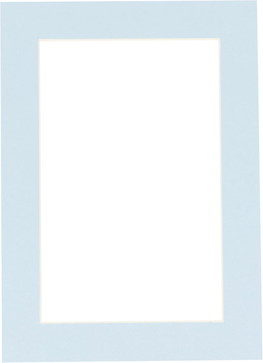 Pack of TEN 8x10 Mats Bevel Cut for 5.5x8.5 Photos - Acid Free Baby Blue Precut Matboards For Pictures, Photos, Framing - 4-ply Thickness