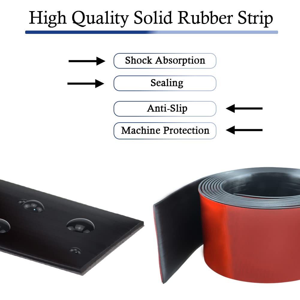 Neoprene Rubber Strips Self Adhesive Solid Rubber Sheets, Rolls & Strips for DIY Gaskets Crafts Pads Seals Warehouse Flooring Neoprene Sheet with Adhesive Backing (3" Wide x 1/8" Thick x 10' Long)
