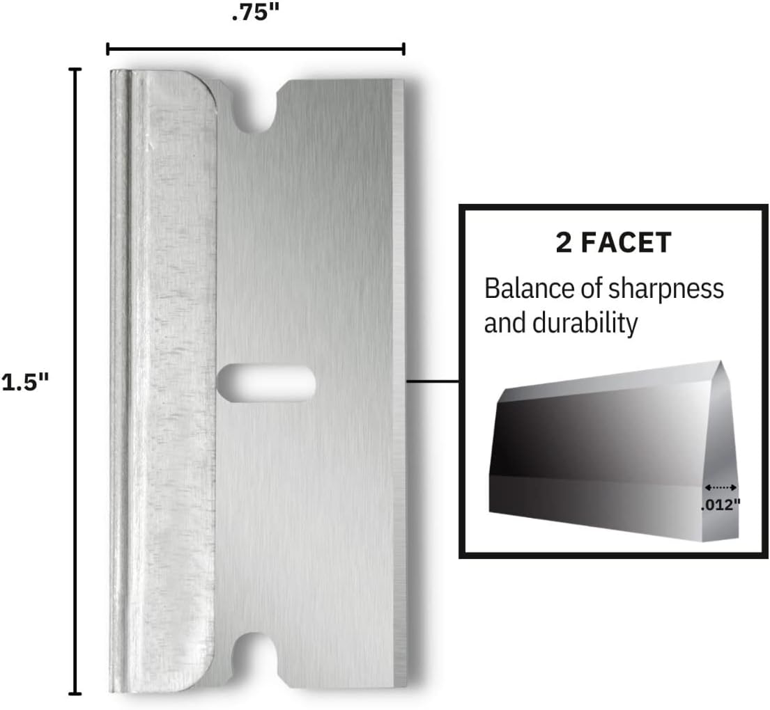 American Line Single Edge Razor Blades - 100-Pack - 0.012" Heavy Duty High Carbon Steel for Extra Durability and Long Life - 66-0448
