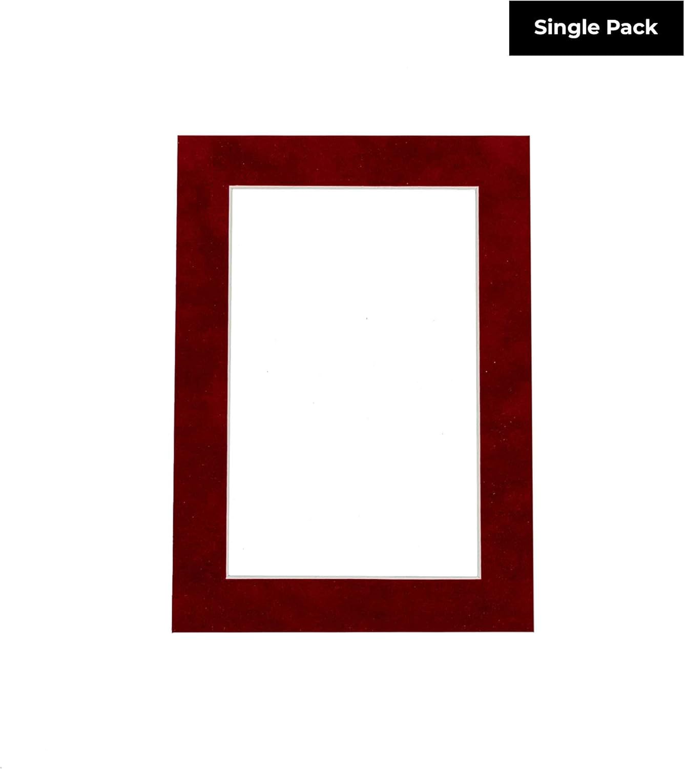 8x10 Mat Bevel Cut for 5x8 Photos - Acid Free Bright Red Suede Precut Matboard - For Pictures, Photos, Framing - 4-ply Thickness