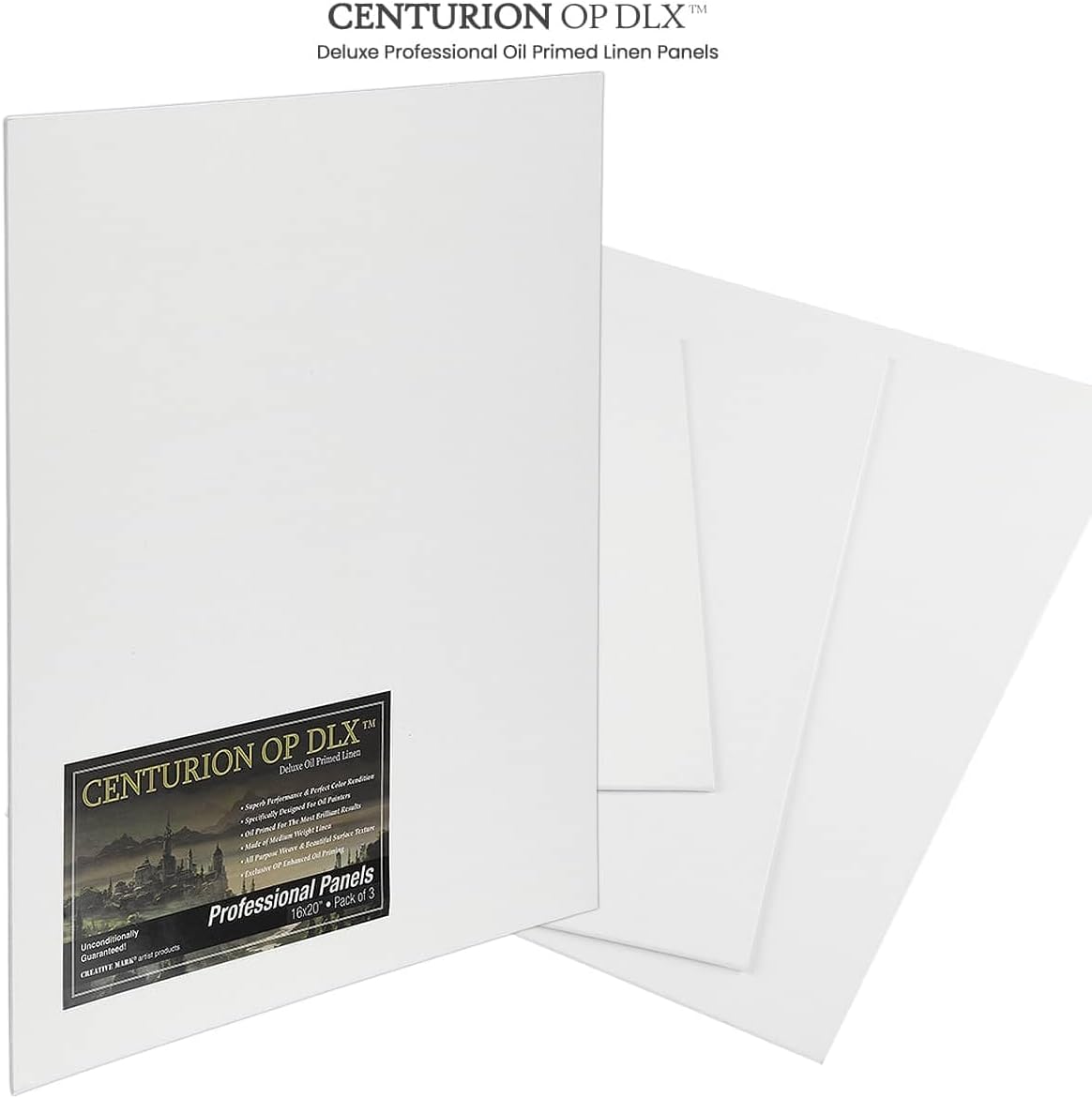 Centurion Deluxe Professional Oil Primed Linen Canvas Panels - 3x5-12 Pack of Linen Canvases for Painting, Artwork and More