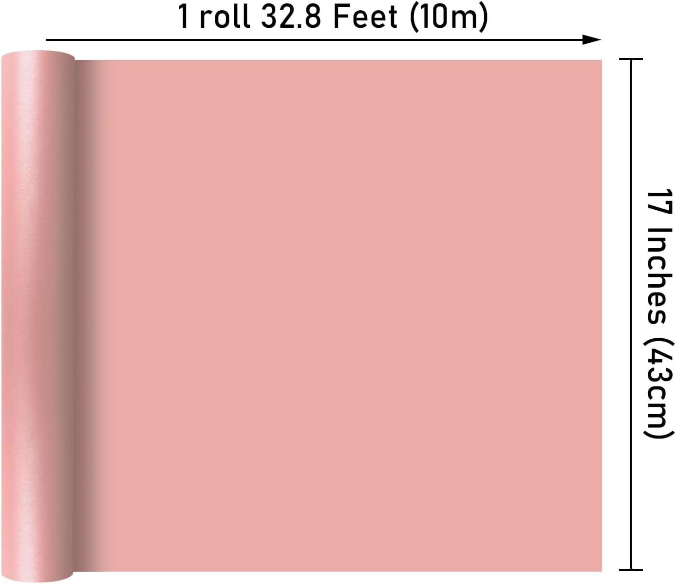 NESCCI Pink Matte Wrapping Paper,Solid Color Pearly-Lustre Paper,Gift Wrapping Paper,Perfect for Wedding,Valentine's Day,Birthday, Christmas,Baby Shower,DIY Bouquet (17 Inches X 32.8 Feet)