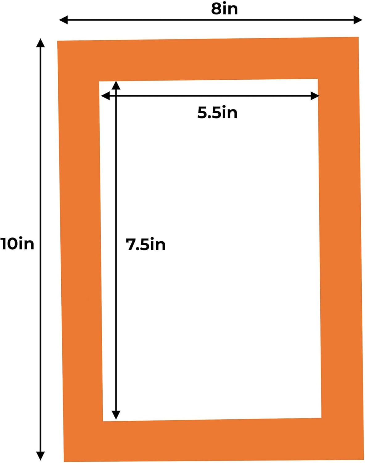 6x8 Mat for 8x10 Frame - Precut Mat Board Acid-Free Orange 6x8 Photo Matte Made to Fit a 8x10 Picture Frame, Premium Matboard for Family Photos, Show Kits, Art, Picture Framing, Pack of 25 Mats