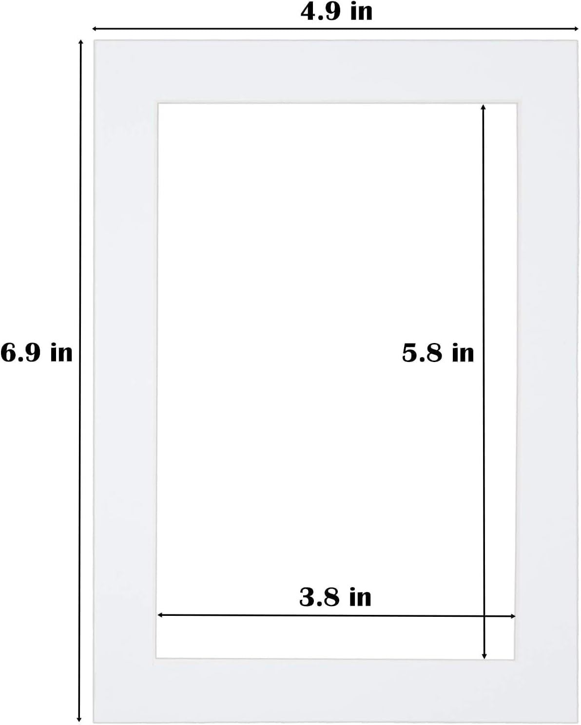 Egofine 8x10 White Picture Mats Pack of 6, Frame Mattes for 5x7 Pictures, Acid Free, 1.2mm Thickness, with Core Bevel Cut