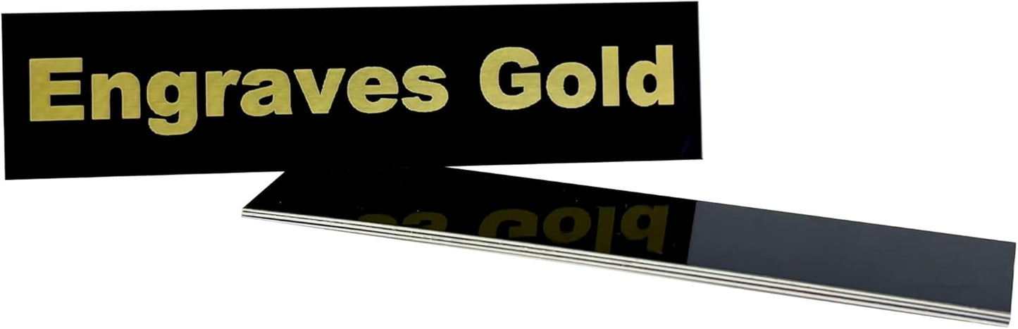 Blank Metal Plates for Laser Engraving - 4 Pack | Aluminum Sheets 0.020" Thick | CO2, Diode, Fiber Laser Compatible | Multiple Sizes & Colors (Black (engraves gold), .75x2 inch)