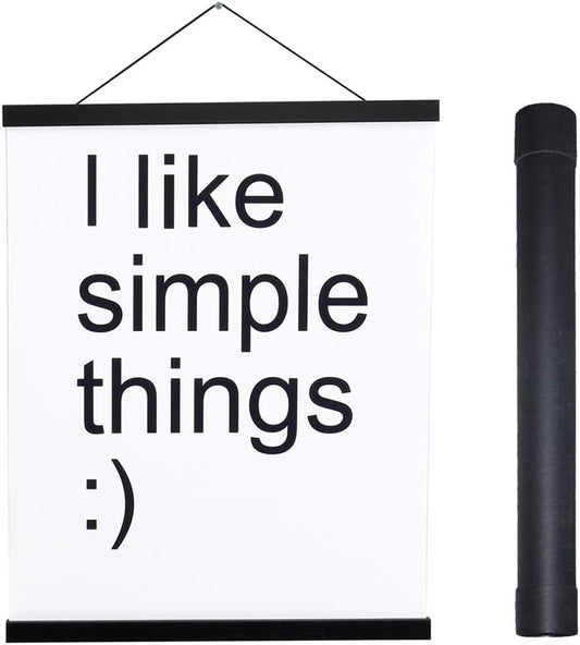 Artmag Magnetic Poster Hanger Frame, 24x36 24x32 24x18 Light Wood Wooden Magnet Canvas Artwork Print Poster Hangers Frames Hanging Kit (Black, 24")
