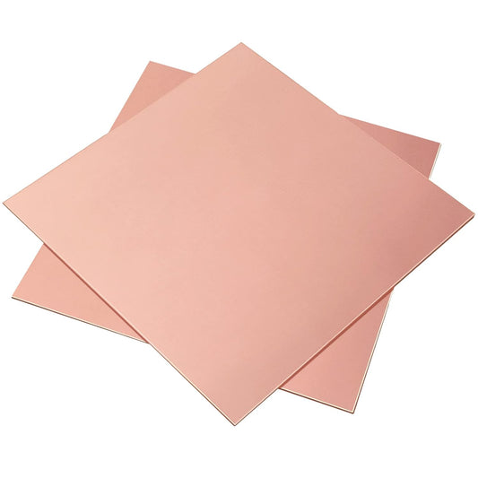 2 Pieces 99.9% Pure Copper Sheet, 6" x 6",18 Gauge(1mm) Thickness, Film Attached Copper Plate, Great for Jewelry, Crafts, modelers