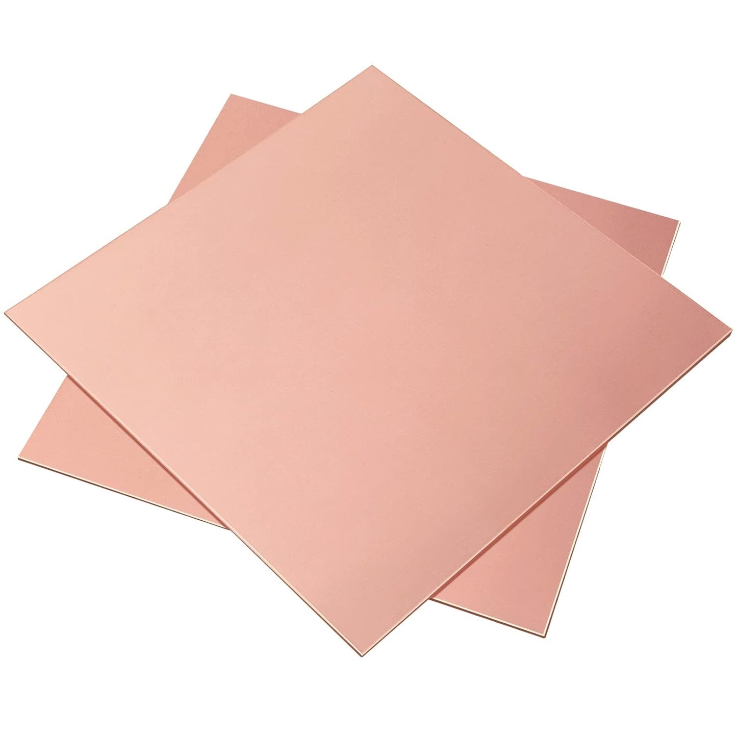 2 Pieces 99.9% Pure Copper Sheet, 6" x 6", 24 Gauge(0.5mm) Thickness, Film Attached Copper Plate, Great for Jewelry, Crafts, modelers