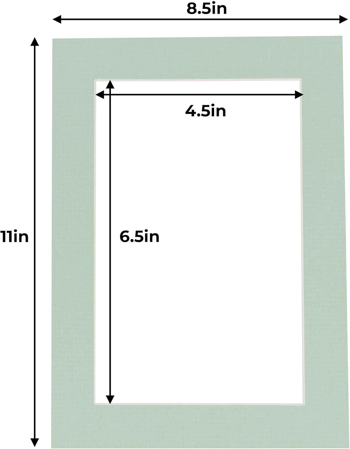 5x7 Mat for 8.5x11 Frame - Precut Mat Board Acid-Free Honeydew Green 5x7 Photo Matte For a 8.5x11 Picture Frame, Premium Matboard for Family Photos, Show Kits, Art, Picture Framing, Pack of 100 Mats