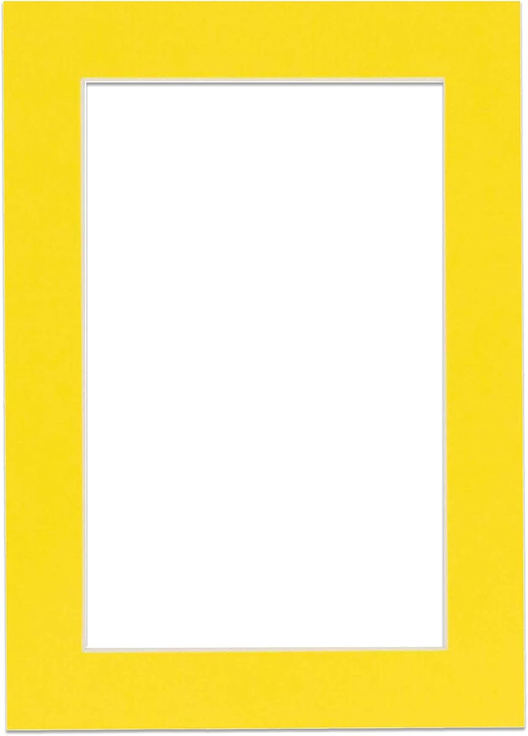 5x7 Mat for 8.5x11 Frame - Precut Mat Board Acid-Free Show Kit with Backing Board, and Clear Bags Yellow 5x7 Photo Matte Made to Fit a 8.5x11 Picture Frame Matboard for Framing, Pack of 1 Mat