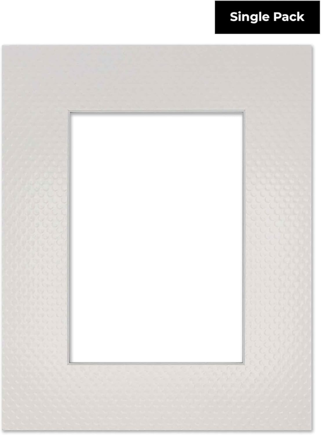 8x10 Mat Bevel Cut for 5.5x8.5 Photos - Acid Free Golf Ball Texture Precut Matboard With Backing Board and Crystal Clear, Self Seal Photo Mat Bag - For Pictures, Photos, Framing - 4-ply Thickness
