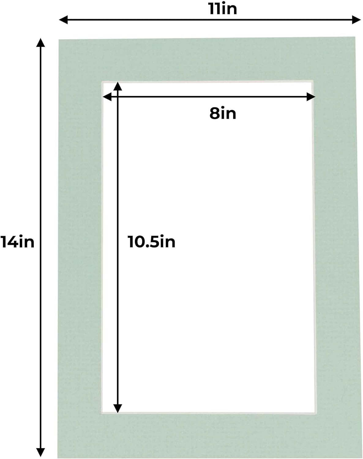 11x14 Mat for 8.5x11 Photo - Precut Honeydew Green Picture Matboard for Frames Measuring 11 x 14 Inches - Bevel Cut Matte to Display Art Measuring 8.5 x 11 Inches - Acid Free ONE MAT