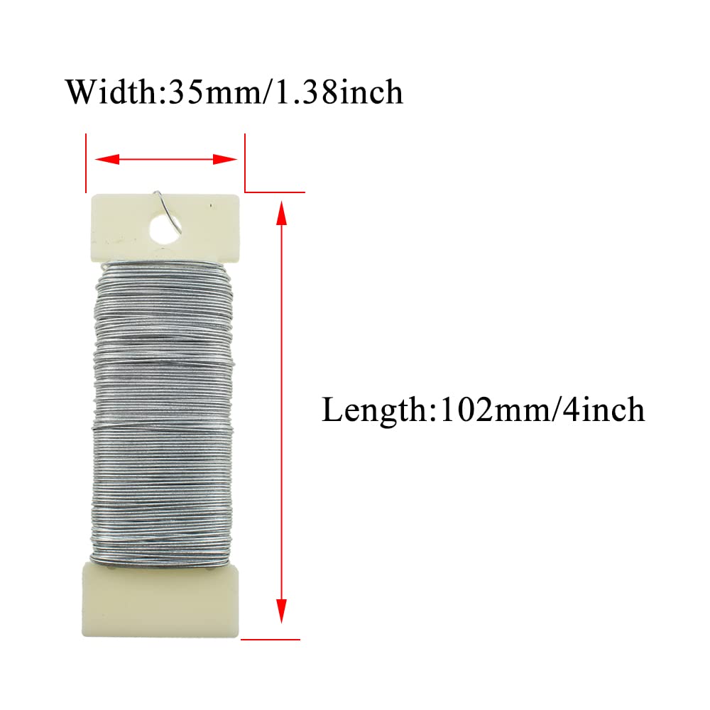 HAHIYO 22Gauge Silver Flexible Floral Wire - 1 Roll, 38 Yards (115 Feet) for Crafts, Christmas Wreaths, Tree & Flower Arrangements, Wedding DIY