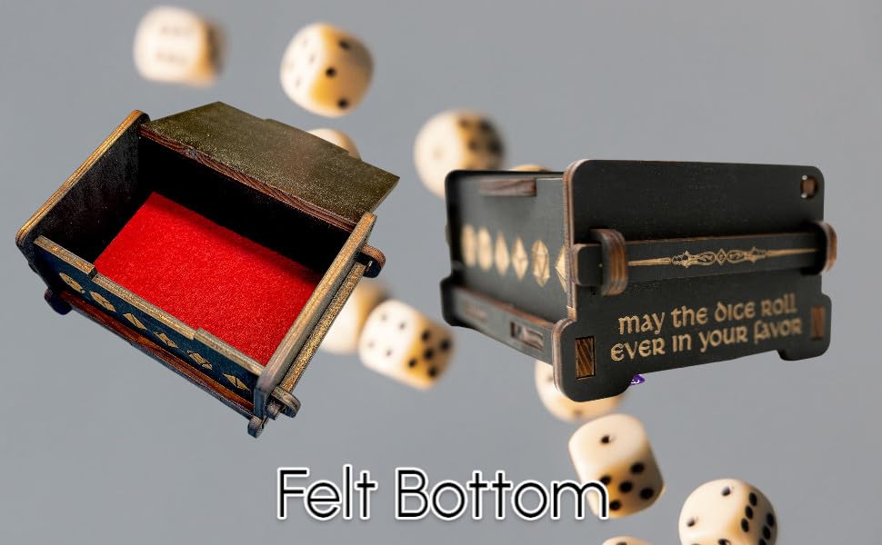 Dice Box - BLACK - 6x4x3 Also holds jewelry and great for desks and desk top items (Wizard)