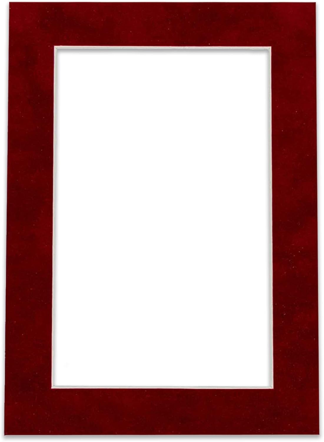 Pack of Ten Acid Free 8x10 Mats Bevel Cut for 5x8 Photos - Bright Red Suede Precut Matboards With Backing Boards and Self Seal Photo Mat Bags For Pictures, Photos, Framing - 4-ply Thickness