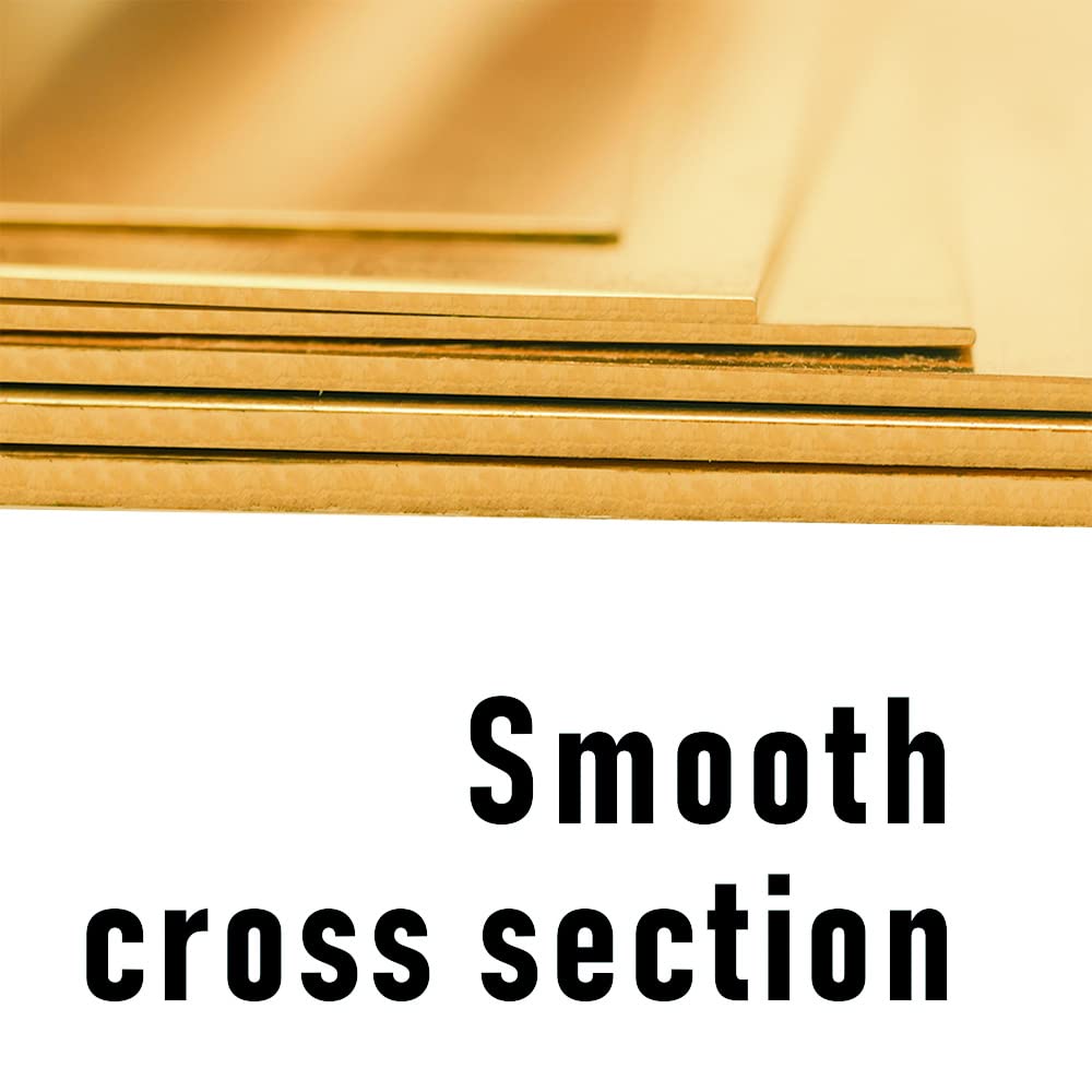 18 Gauge Brass Sheet，H62 Brass Plates Metal 0.039" Thickness x 5.9" Width x 5.9" Lenght, for Models, Crafts, Repairs, Electrical, 2Pcs