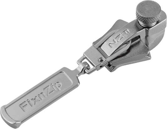 FixnZip (Large Nickel) - See Size Guide - Universal Zipper Repair Kit for Wetsuits, Luggage, Bags - Backpack Zipper Replacement Repair Kit - Instant Zipper Fix