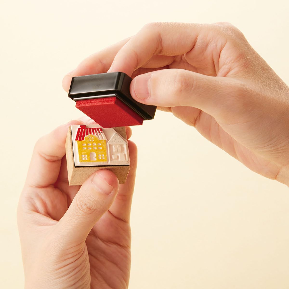 IROMOYO WARABE Stamp PAD, Small Traditional Japanese Ink Colour, Oil-Based Ink pad - Pale Pink