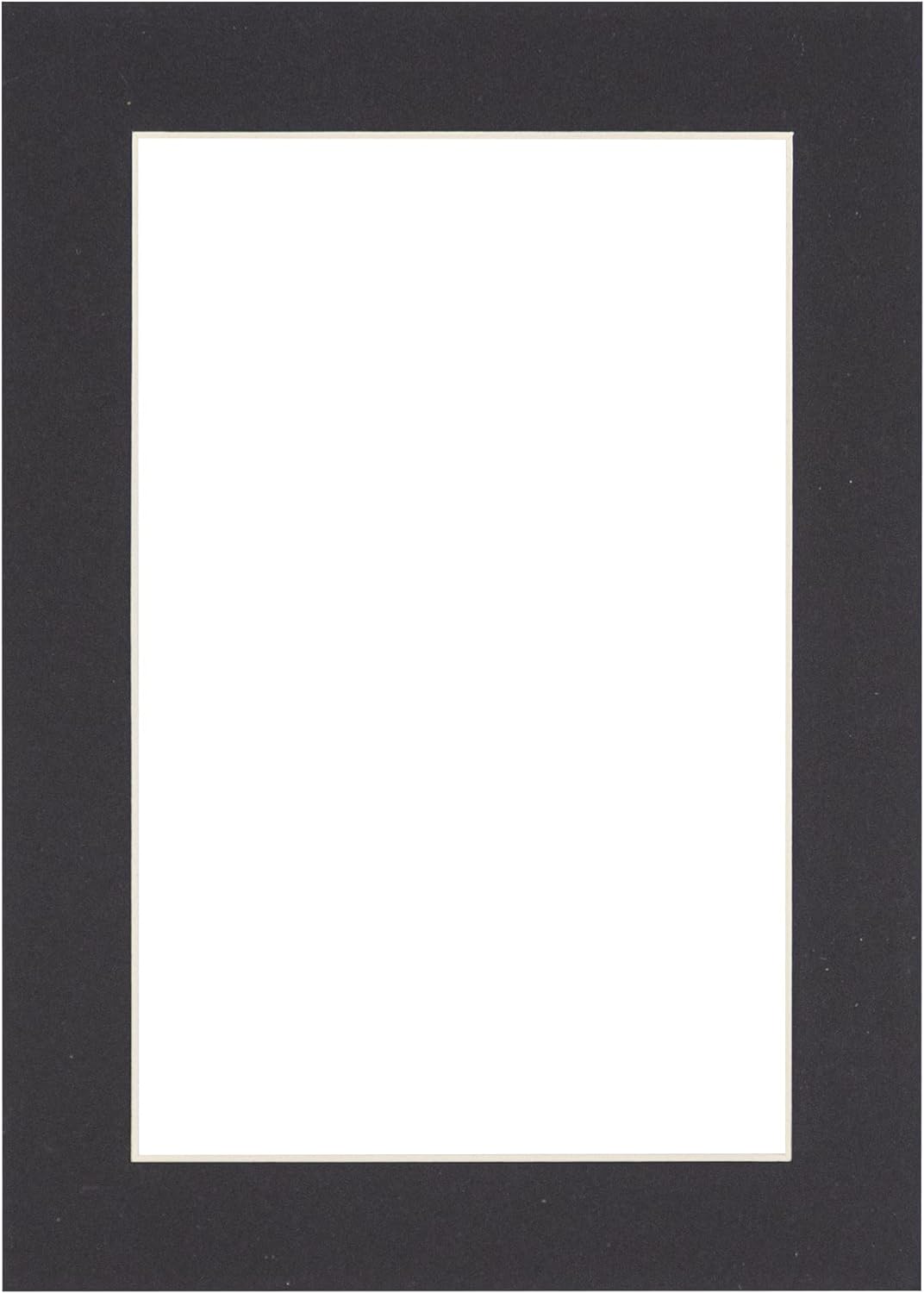 6x8 Mat for 8x10 Frame - Precut Mat Board Acid-Free Show Kit with Backing Board, and Clear Bags Black 6x8 Photo Matte Made to Fit a 8x10 Picture Frame Matboard for Framing, Pack of 1 Mat