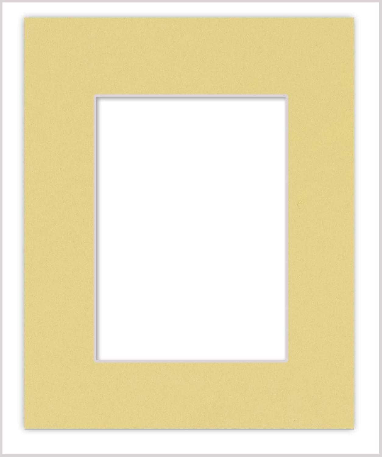 6x8 Mat for 8x10 Frame - Precut Mat Board Acid-Free Soft Yellow 6x8 Photo Matte Made to Fit a 8x10 Picture Frame, Premium Matboard for Family Photos, Show Kits, Art, Picture Framing, Pack of 1 Mat