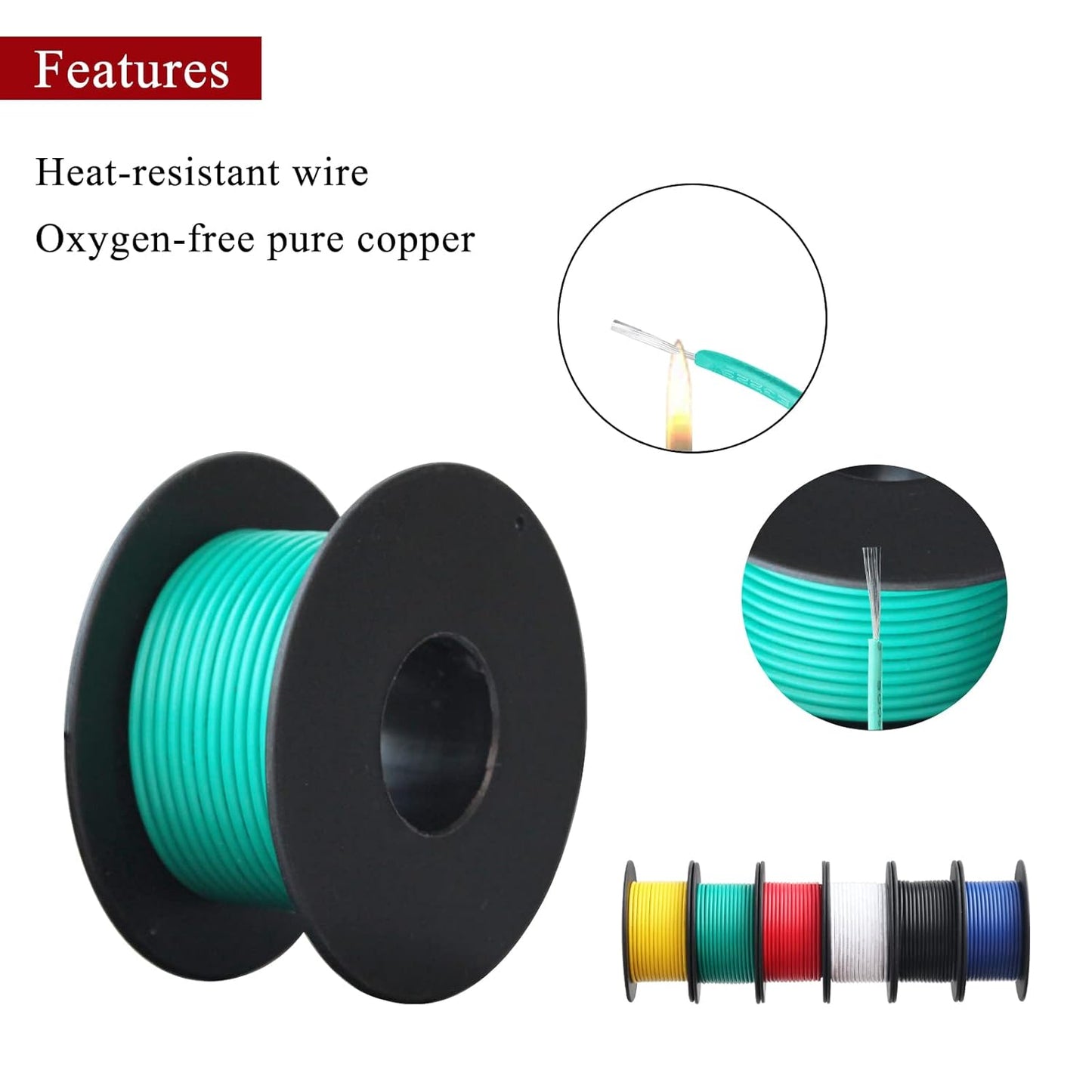 18 Gauge Electrical Wire,18 awg Wire-XINWANG 18 Gauge Stranded Tinned Copper Wire with PVC Insulation(OD:2.0 mm) 6 Colors,20ft Each, Hook Up Wire Kit