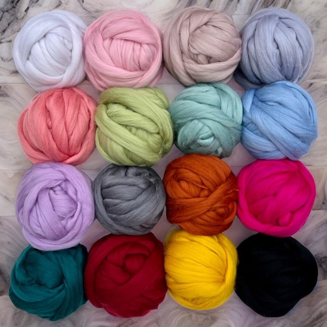 Revolution Fibers Dyed Corriedale Wool | 8.2 Ounces of Premium Combed Wool Top | 26 Micron, 100% Pure Corriedale Wool Roving, Ethically Sourced (Blue Dream)