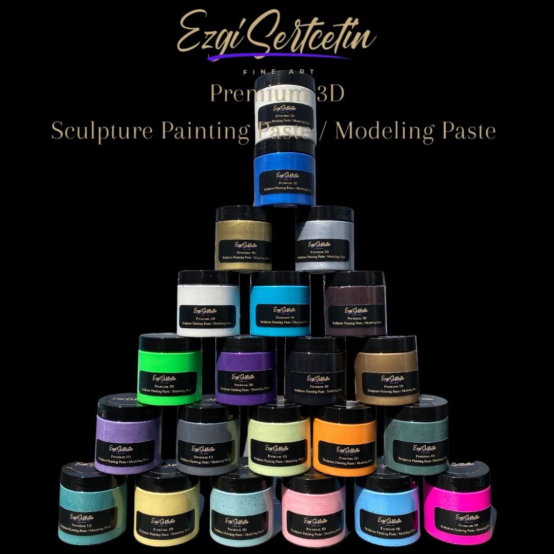 3D Sculpture Painting Paste|Texture Paste|Decorative Plaster|Ready to Use|Unique Colors|Ideal for Artwork|Stencil|Flowers|Texture|Art Relief| 6 oz (Metallic Pink)