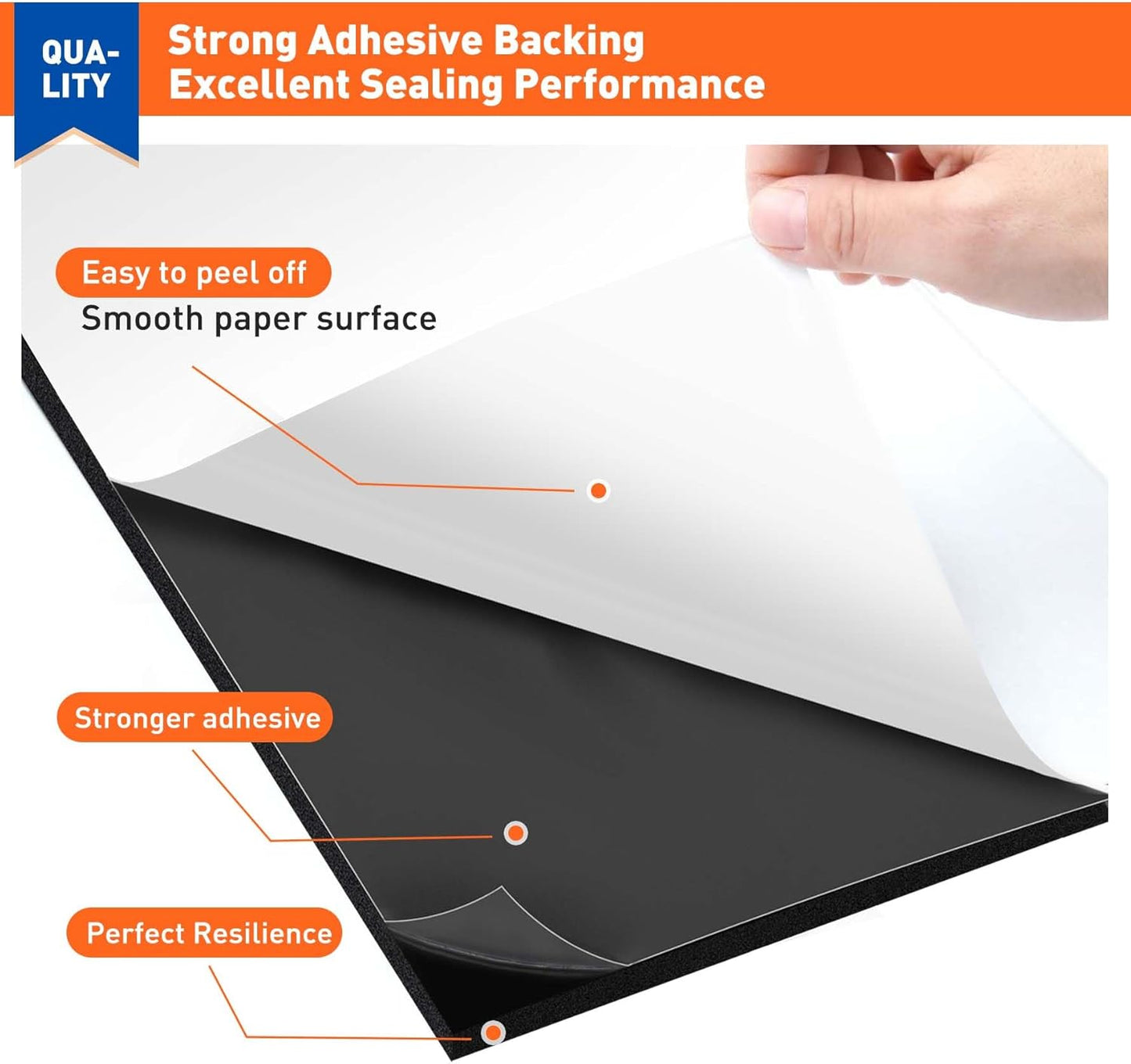 MAGZO Adhesive Foam Padding 1/8 Inch Thick x 12 Inch W x 59 Inch L, Black Thin Neoprene Sheets, Closed Cell Foam Sheet Roll