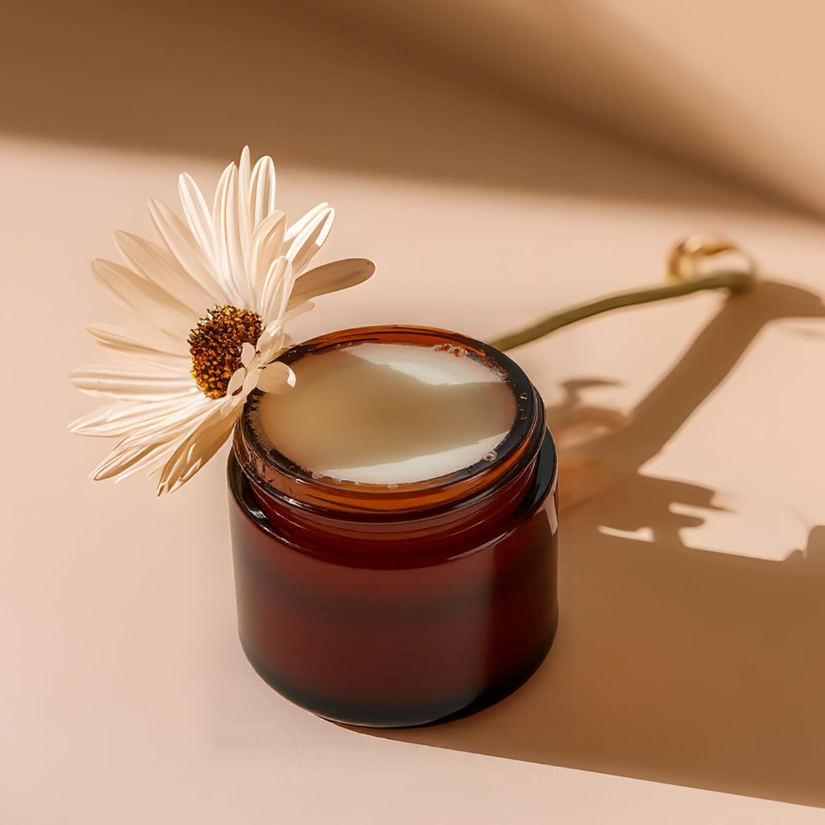 2oz Jars with Lids, HOA Kinh 40 Pack Amber Glass Jars with Lids Empty Cosmetic Containers Round Airtight Glass Jar with Black Lid for Storing Lotions Powders Ointments
