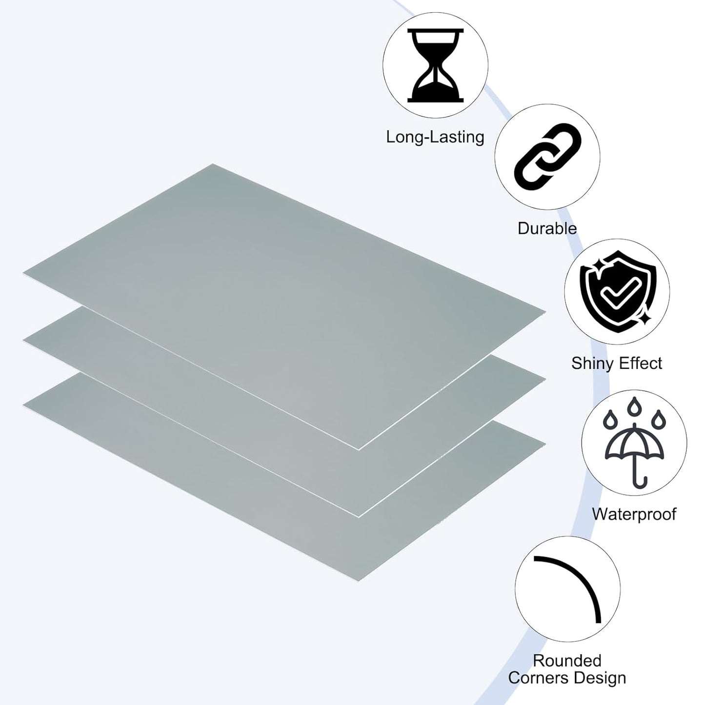 PATIKIL 8x12 Inch Anodized Aluminum Sheet Metal, 3Pcs Laser Plates Engraving Blanks 0.5MM Thin Rectangle for Crafting DIY House Laser Engraving, Gray