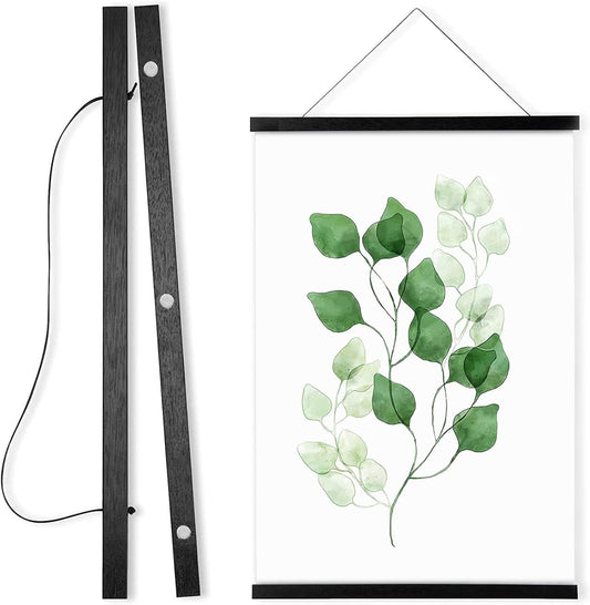 WITCOLOR Magnetic Poster Hanger Frame - 16x20 16x24 16x12 Wooden Poster Frame, Solid Black Color Wood, Strong Magnets for Easy Hanging Posters Maps Pictures Canvas Wall Art Christmas Decor