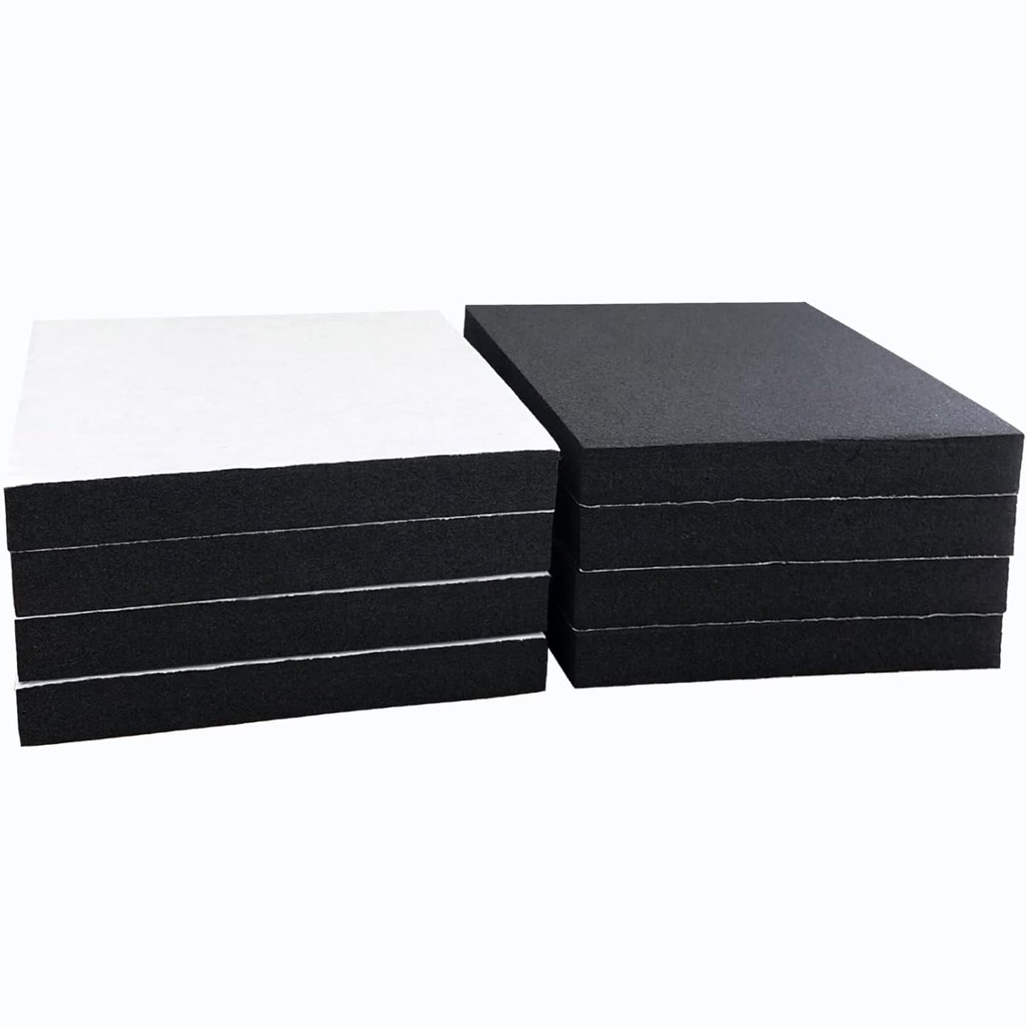 8 Pcs Black Adhesive Foam Padding, Closed Cell Foam Sheet 1/2" Thick 4 Inch X 4 Inch, Neoprene Rubber Pad Self Stick Anti-Slip Adhesive Anti Vibration Pad (4inX 4inX 1/2in, 8)