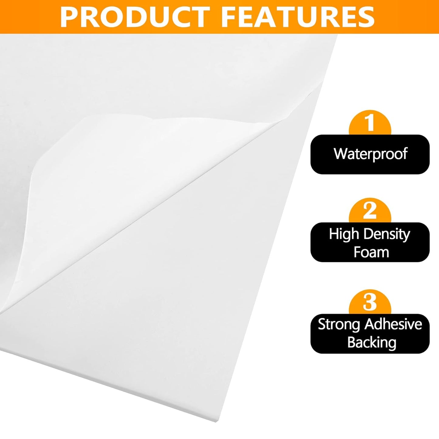 Sponge Neoprene Foam Rubber Sheet with Adhesive, 12 in x 60 in x 1/16 in Multi-Function Soundproof High Density Waterproof Rubber Mat, Perfect Cosplay Easy Cut DIY Neoprene Padding Roll - White