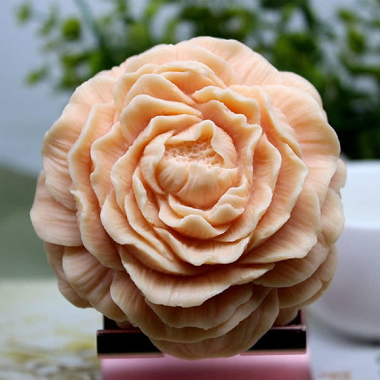 3 inch Peony Flower Handmade Soap Mold Flower Mold Soap Making Molds Peony Silicone Mold for Resin Candle Mold Peony Flower Cake Decoration Mold Round Shape Soap Mold