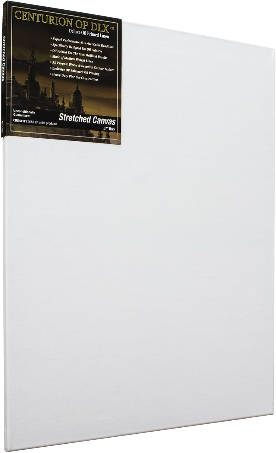 Centurion Deluxe Professional Oil Primed Linen Stretched Canvas, 11oz Linen, 24x30 - Box of 6, 0.67" Deep Canvases, Kiln-Dried Stretchers, Back Stapled, Premium Medium Weight Canvas for Oil Paintings