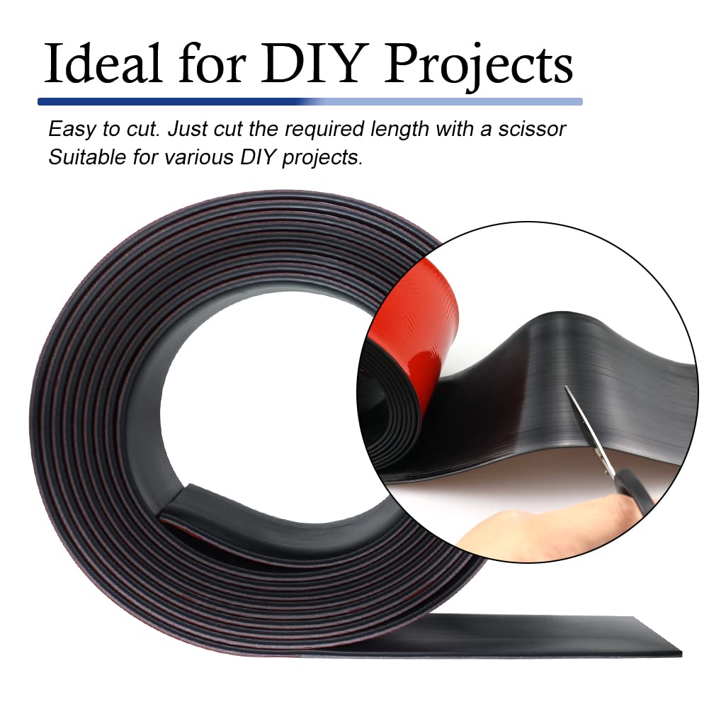 Neoprene Rubber Strips Self Adhesive Solid Rubber Sheets, Rolls & Strips for DIY Gaskets Crafts Pads Seals Warehouse Flooring Neoprene Sheet with Adhesive Backing (6" Wide x 1/5" Thick x 20' Long)