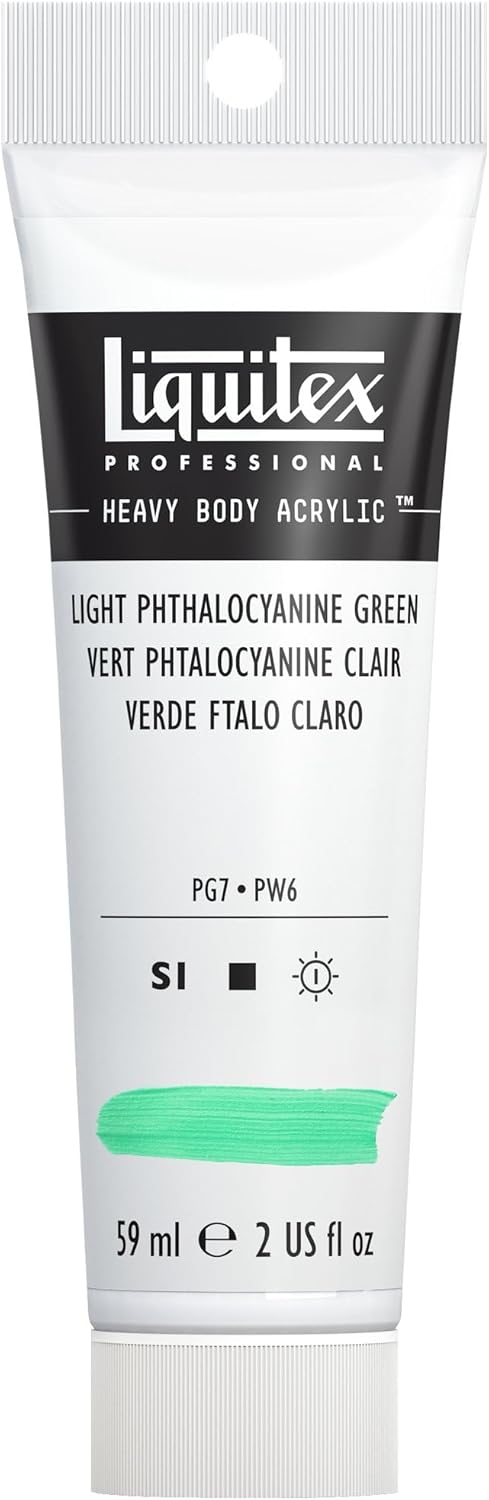 Liquitex Professional Heavy Body Acrylic Paint, 2-oz (59ml) Tube, Light Phthalocyanine Green