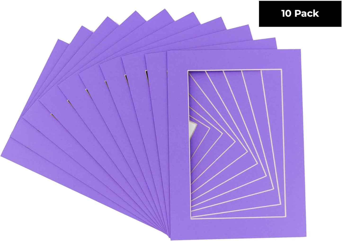 6x8 Mat for 8x10 Frame - Precut Mat Board Acid-Free Light Purple 6x8 Photo Matte Made to Fit a 8x10 Picture Frame, Premium Matboard for Family Photos, Show Kits, Art, Picture Framing, Pack of 10 Mats