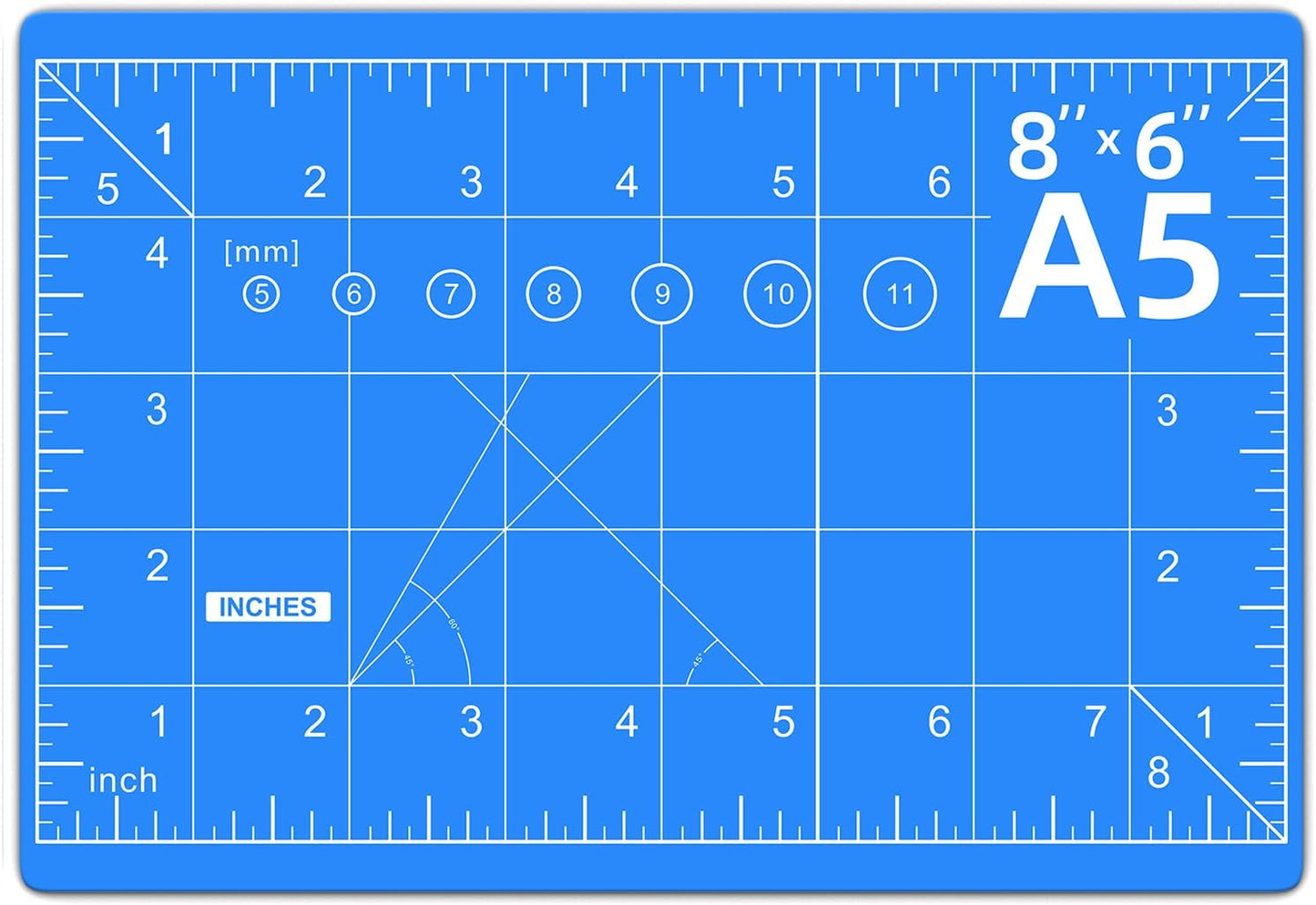 DIYSELF Cutting Mat 8in×6in, Self Healing Cutting Mat, A5 Rotary Cutting Mats for Crafts Sewing Hobby Fabric Project, 5-Ply Craft Cutting Board Double Sided, Craft Mat for Quilting