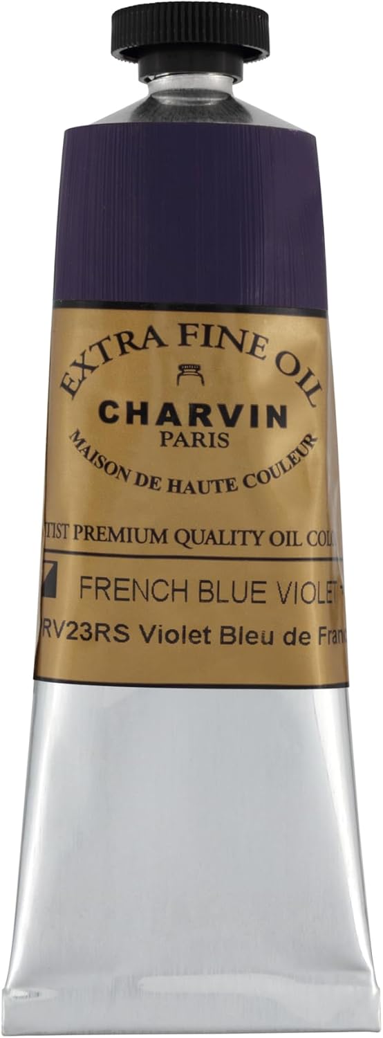 Charvin Extra Fine Oil Paint, French Blue Violet 60 mL - Triple-Milled, Rich Texture, Poppy Oil-Based, Light-Fast, Handmade, Archival Quality