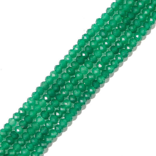 Natural Green Aventurine Beads 4x2mm 120pcs Faceted Rondelle Loose Semi Gemstone Beads for Jewelry Making Design