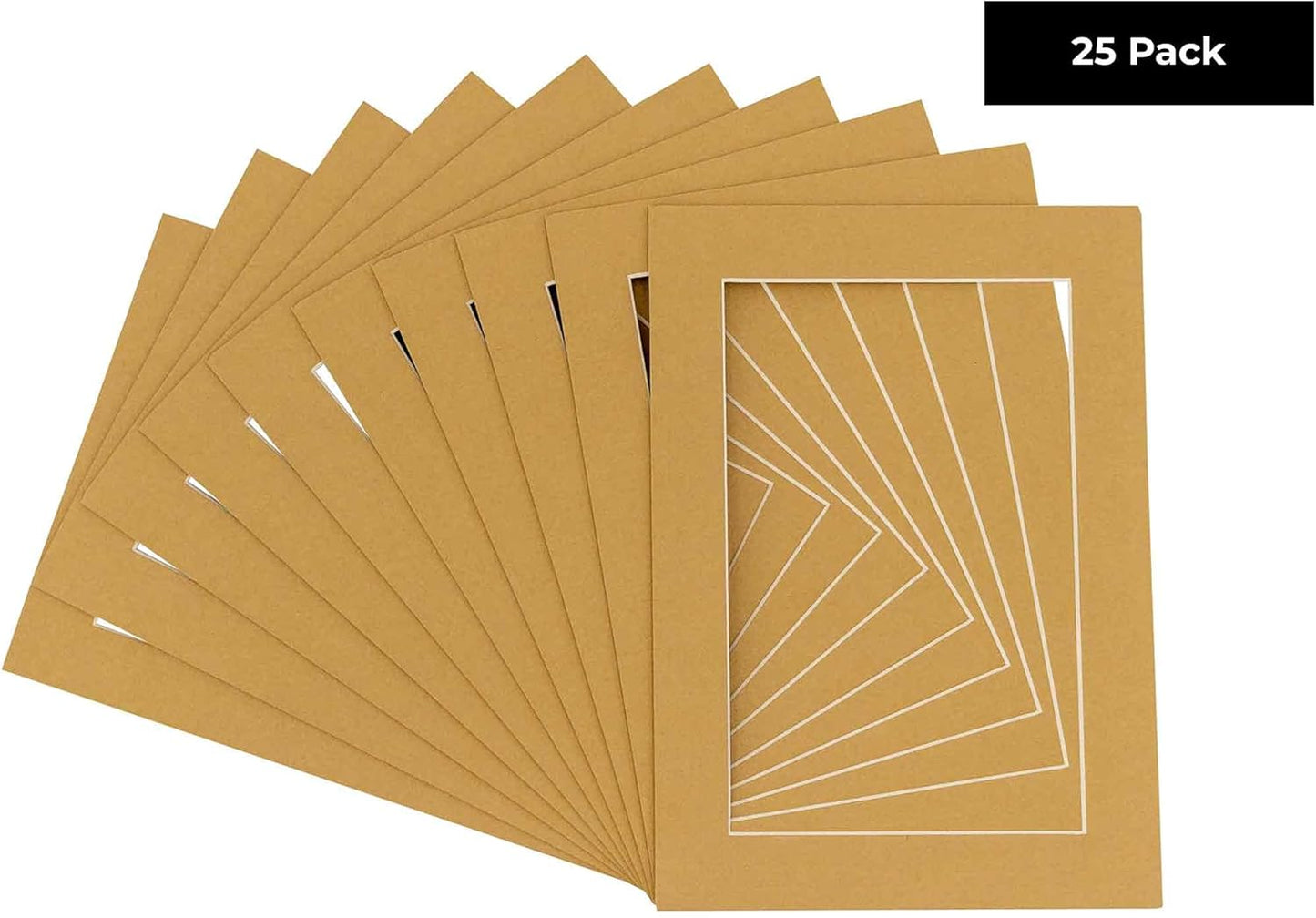 5x7 Mat for 8.5x11 Frame - Precut Mat Board Acid-Free Rattan Beige 5x7 Photo Matte For a 8.5x11 Picture Frame, Premium Matboard for Family Photos, Show Kits, Art, Picture Framing, Pack of 25 Mats